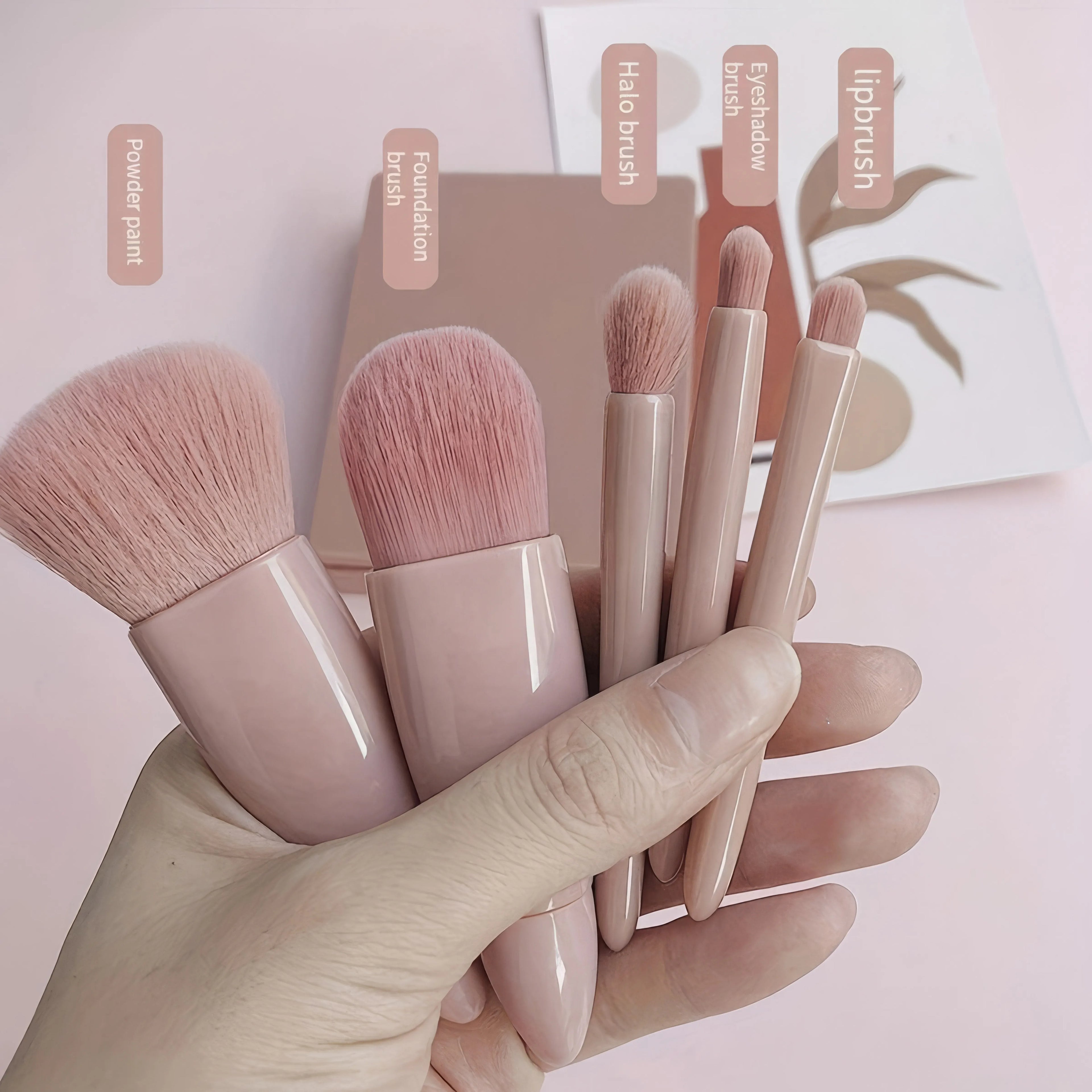 FARUZZI 5-Piece Pink Makeup Brush Set