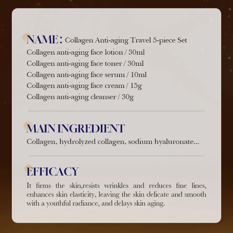 SADOER Collagen Anti-Aging Skincare Set (5-Piece)