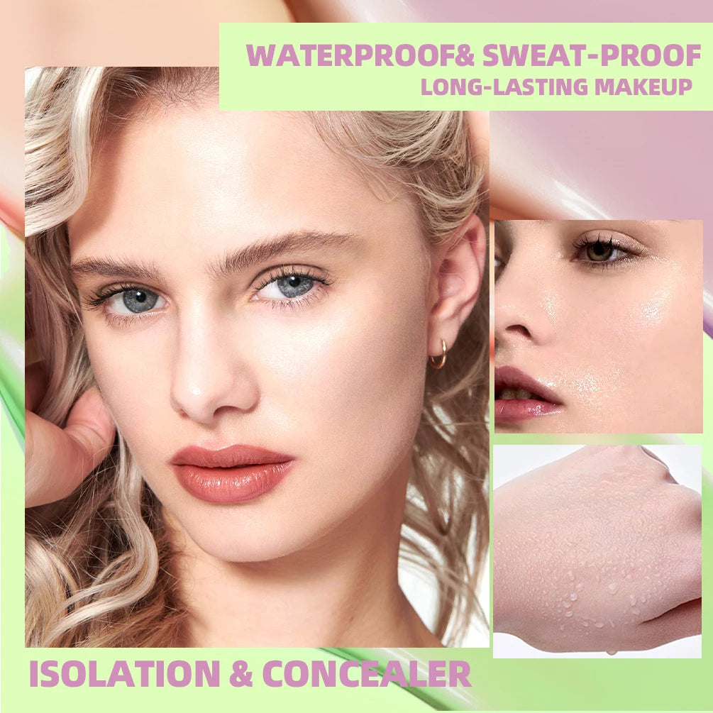 QIBEST Tri-Color Brightening Makeup Primer