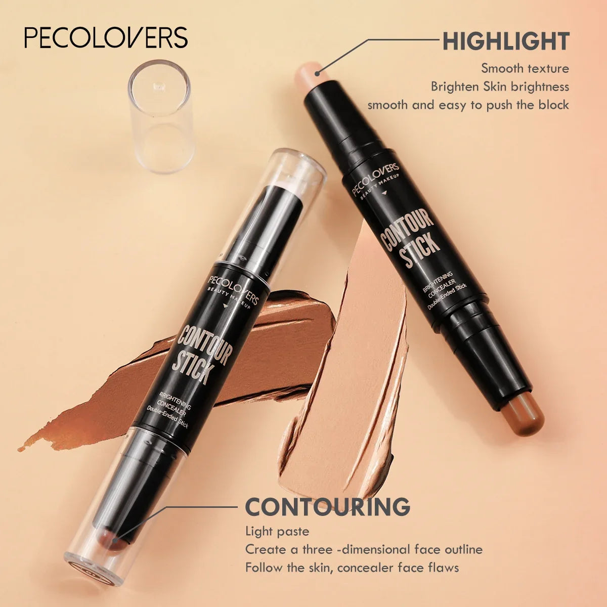 PECOLOVERS Dual-Ended Highlight & Contour Pen