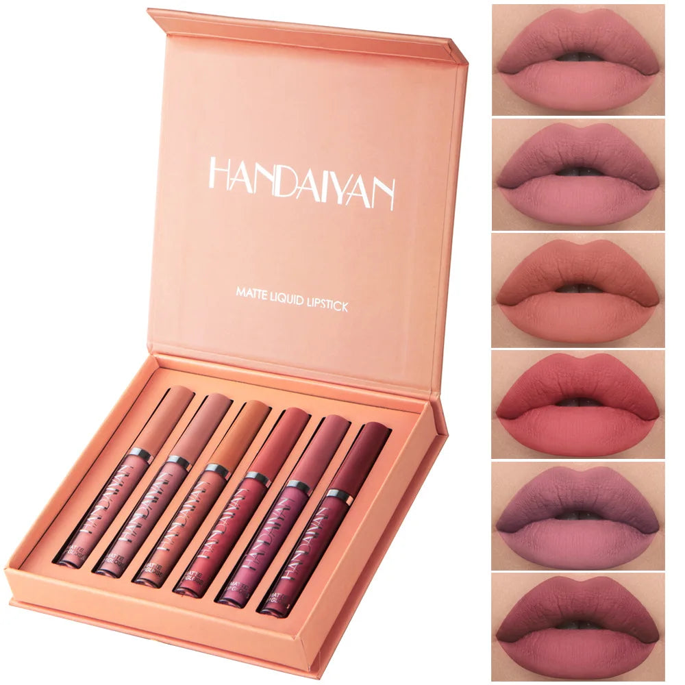 HANDAIYAN 6-Shade Matte Liquid Lipstick Set