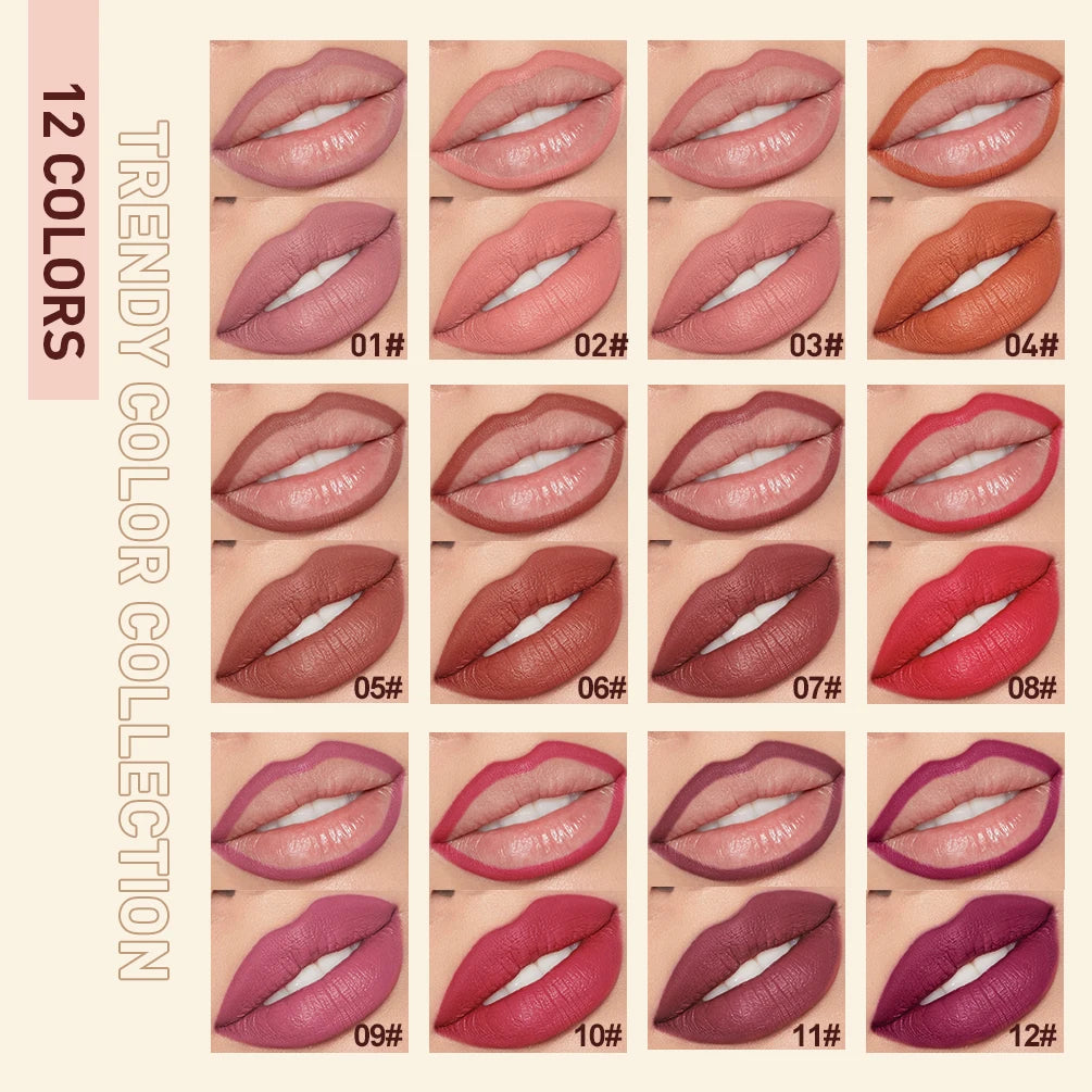 QIBEST Matte Lipstick & Lip Liner Set