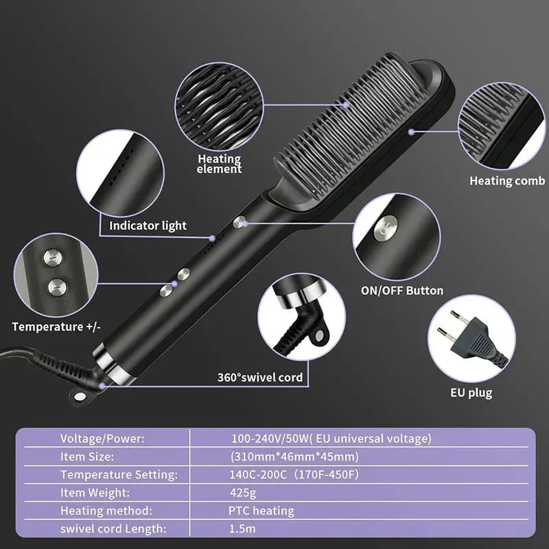 FARUZZI Thermostatic Hair Straightening Brush