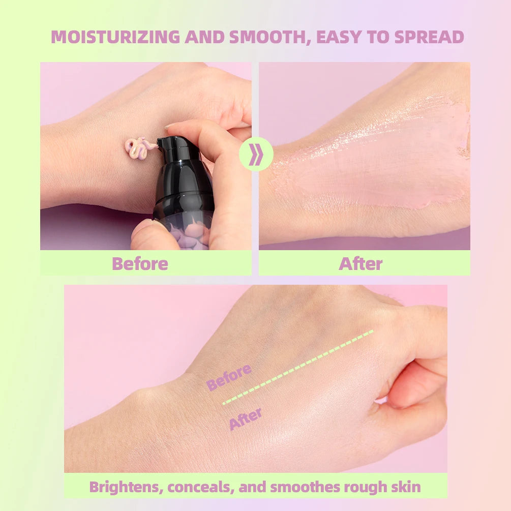 QIBEST Tri-Color Brightening Makeup Primer
