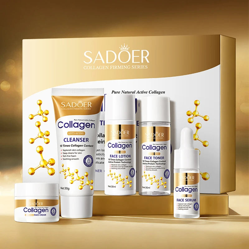 SADOER Collagen Anti-Aging Skincare Set (5-Piece)