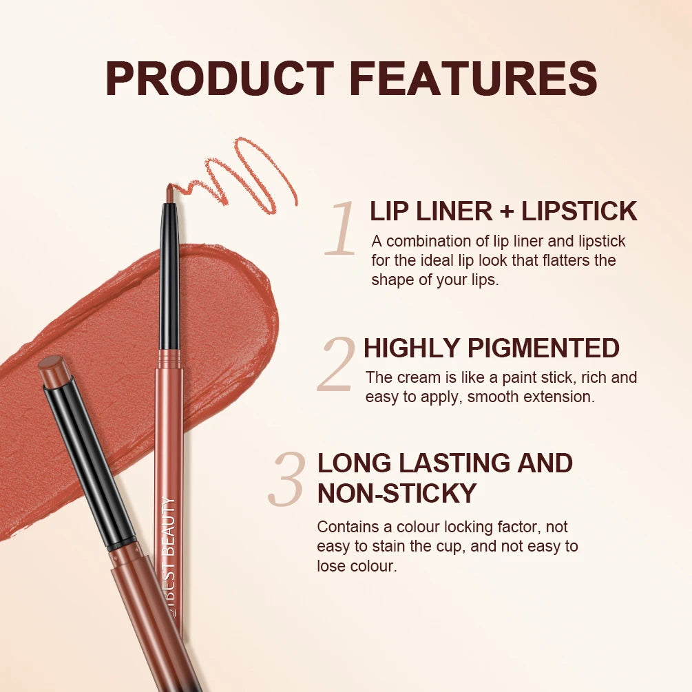 QIBEST Matte Lipstick & Lip Liner Set