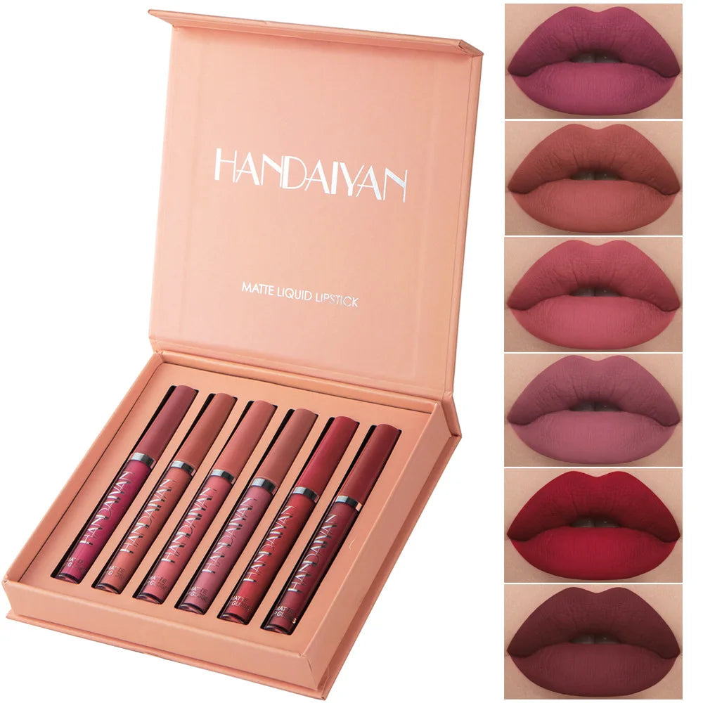 HANDAIYAN 6-Shade Matte Liquid Lipstick Set