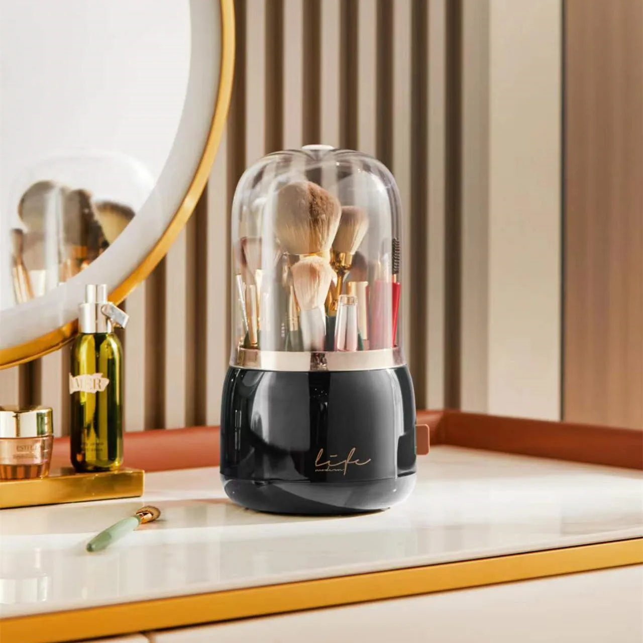 FARUZZI Rotating Makeup Brush Holder Organizer