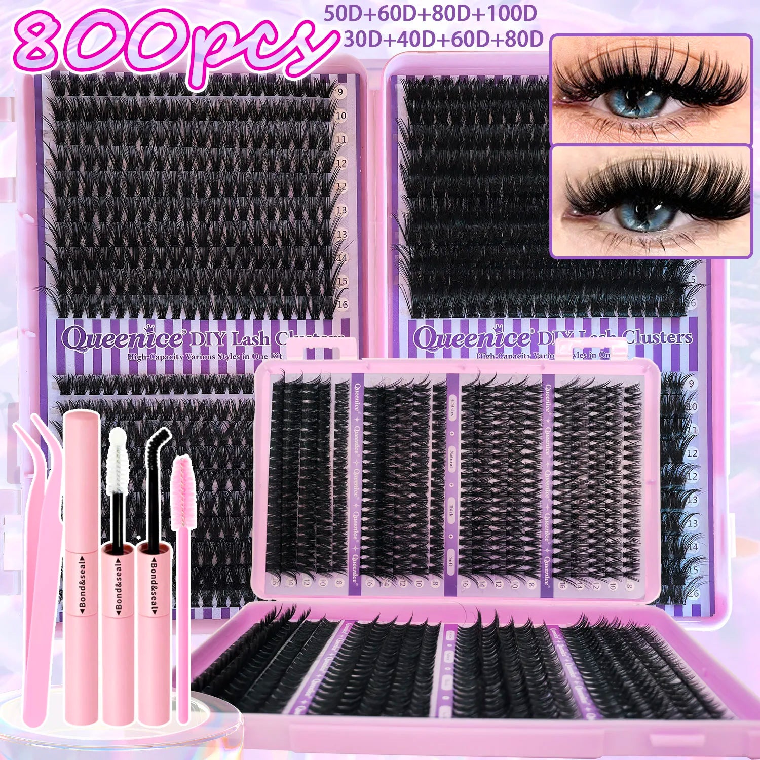 QUEENICE Cluster Eyelash Extensions