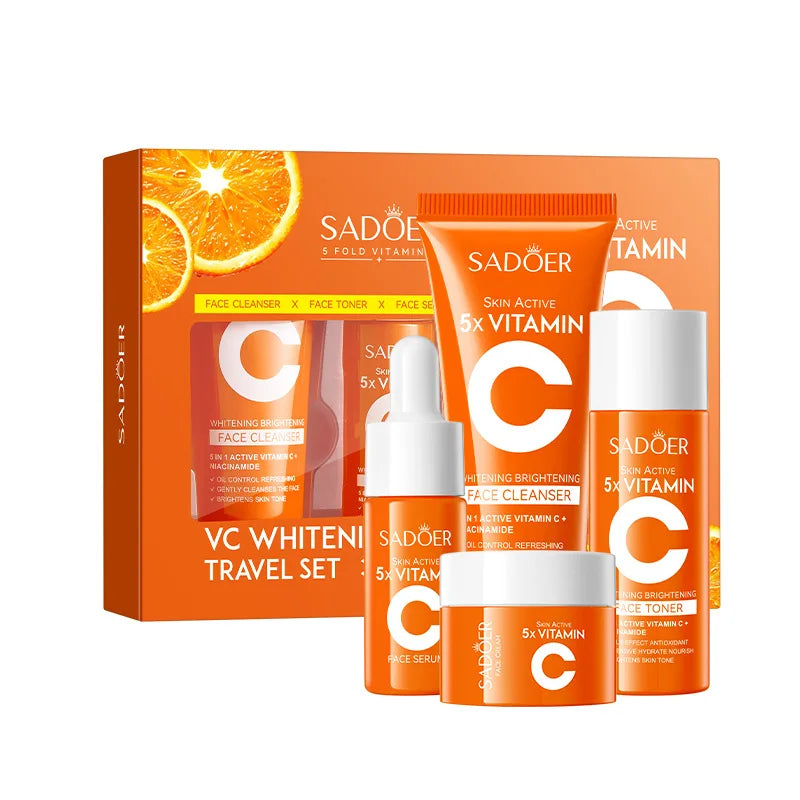 SADOER Vitamin C Skincare Travel Set (5-Piece)