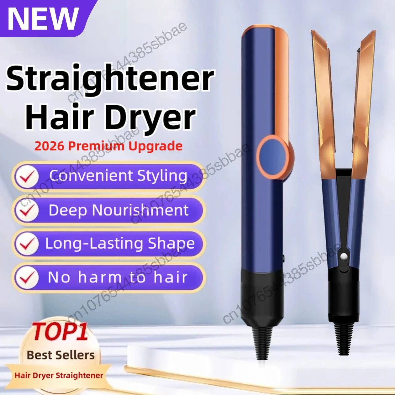 FARUZZI 2-in-1 Hair Dryer & Straightening Brush