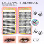 GROINNEYA Cluster Eyelash Extensions Set (320 pcs)