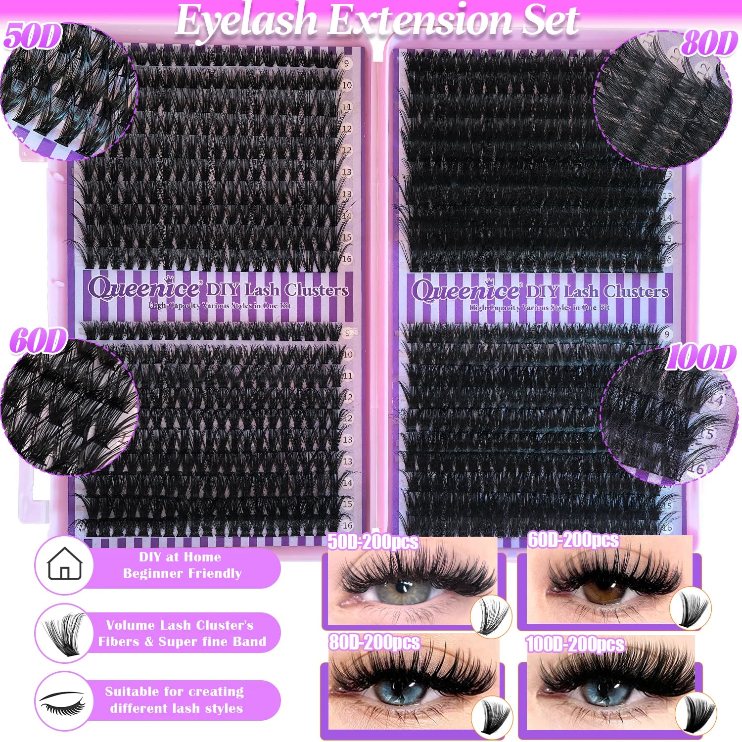 QUEENICE Cluster Eyelash Extensions